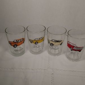 Vintage Car Barware Drink Glasses